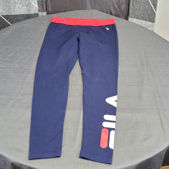 COPY - Fila blue legs red waist coloured LOGO pants size L - Picture 1 of 3